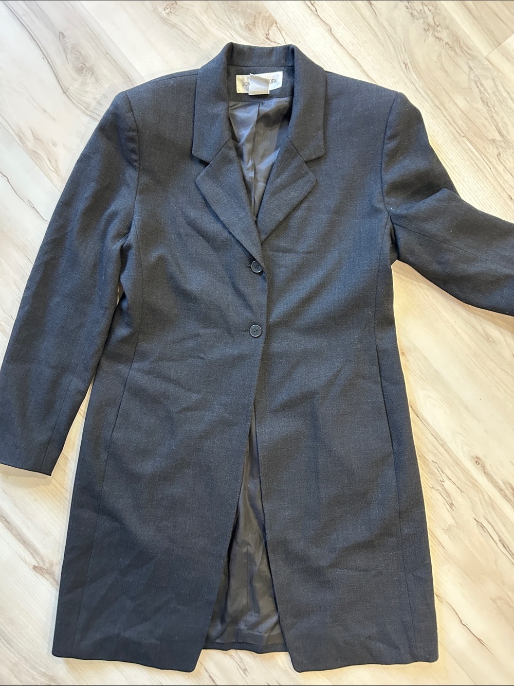 Jones New York Women's Charcoal Gray Blazer Coat - Two-Button